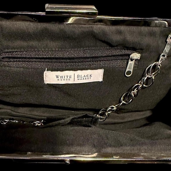 embroidered brocade tapestry baguette chain shoulder bag / clutch baroque gothic - Picture 6 of 8